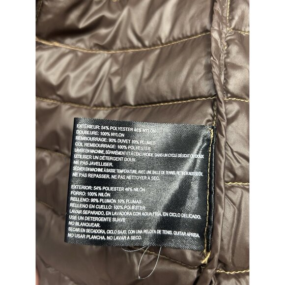 Bernardo Down Puffer Coat Womens XL Metallic Brown Gold Lightweight Outdoor - Picture 7 of 8